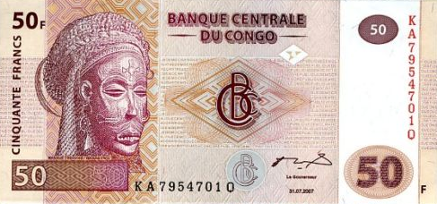 P 97 Congo Dem. Rep. 50 francs Year 2007